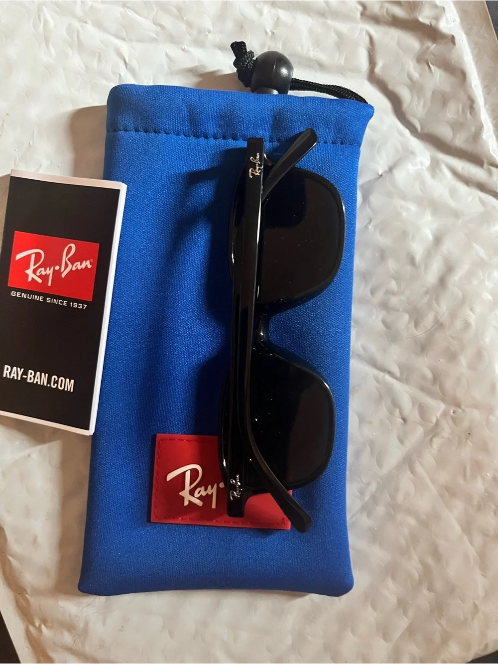 Ray-Ban Polished Black Kids Sunglasses with Dark Green Lenses